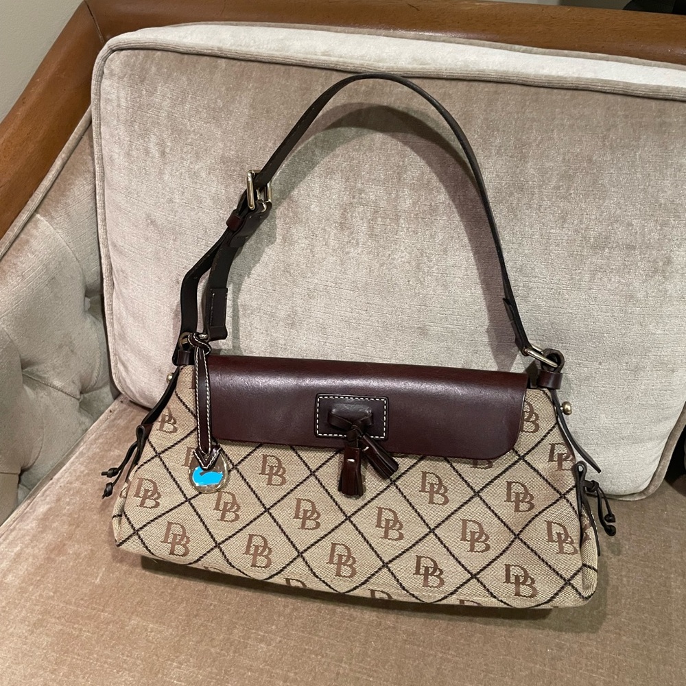Dooney and Bourke Vintage Canvas and Leather Logo Bag